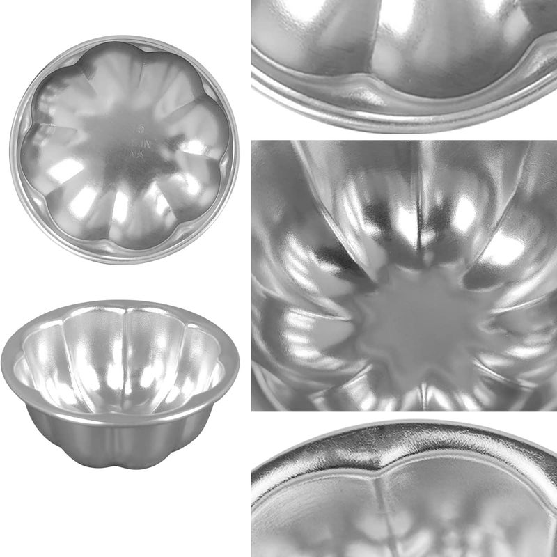 Weilan Cup Cake Molds Aluminum for Jello Nonstick Pudding Pan Cupcake Muffin Cups Cake Tartlets Baking Tool (3.5 x1.6inch) - Image 5